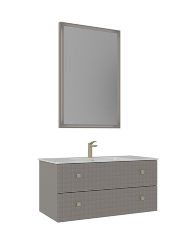 Orka Lipari 100 cm Banyo Dolabı Takımı Mat Vizon
