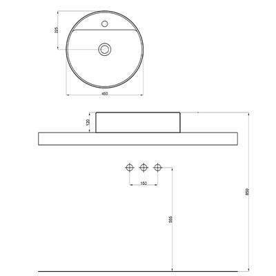 Newarc 5017 Zunih Batarya Delikli Lavabo
