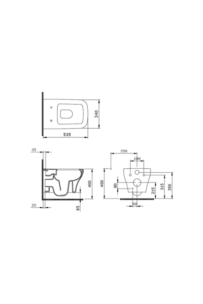 Firenze 1304-020-0128 Rimless Asma Klozet, Mat Antrasit 1304-020-0128