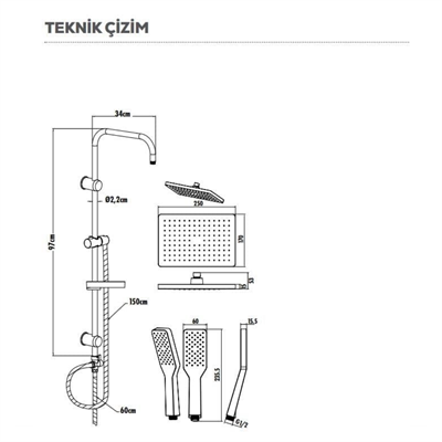 Creavit SH630 Tepe Duş Sistemi
