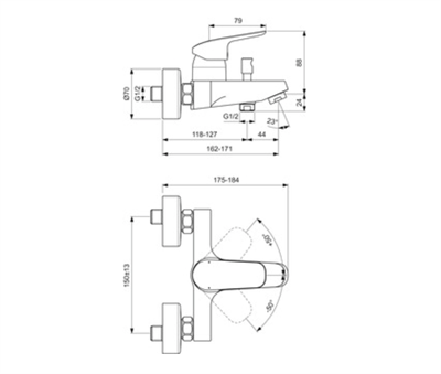 İdeal Standard B1721AA Ceraflex Banyo Bataryası-Chrome