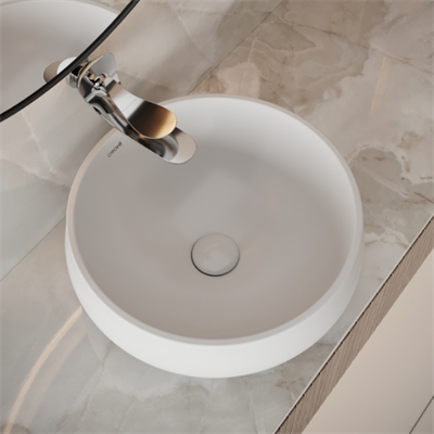 Creavit GO140 Gordo Tezgah Üstü Lavabo Ø40 cm Parlak Beyaz