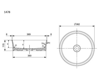 Bocchi Sottile Slim Line Yuvarlak Lavabo 38 cm Mat Kaşmir