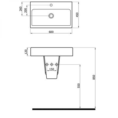 Newarc POW.L.060 Power Tezgah Üstü Lavabo Beyaz