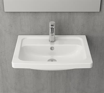 Bocchi 1004-001-0126 Taormina Pro Etajerli Lavabo 57 cm Parlak Beyaz