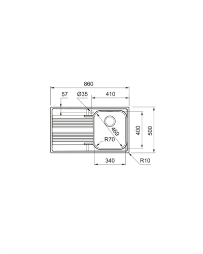 Franke Smart SRX 611-86 İnox Evye SOL 101.0356.801