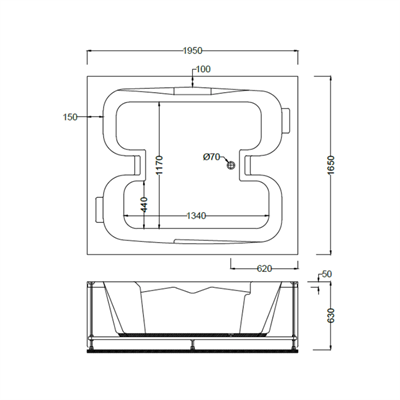 SANACRYL Zeus Spa & Havuz S455 195x165x63h