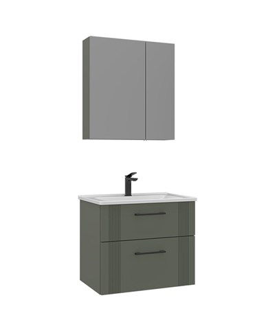 Orka Bari 65 cm Banyo Dolabı Takımı Mat Yeşil
