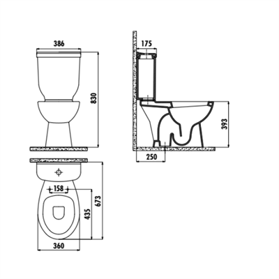 Creavit SD300 Sedef Alttan Çıkışlı Klozet Seti
