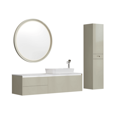 Creavit Flat 160 cm Banyo Dolabı Takımı