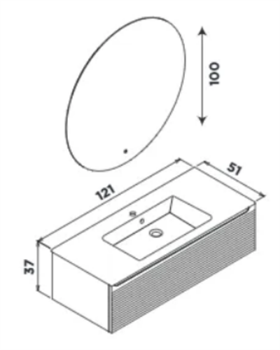 ORKA Olbia 120 cm Banyo Dolabı Takımı Mat Kaşmir