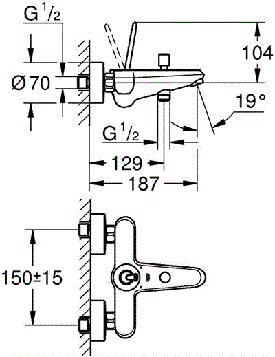 Eurodisc Joy  Tek kumandalı banyo bataryası 