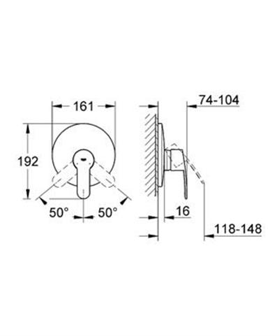 Grohe19507002 Eurostyle Cosmopolitan Ankastre Duş Bataryası Krom