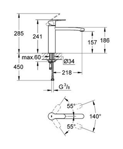 Grohe 31124002 Eurostyle Cosmopolitan Tek Kumandalı Eviye Bataryası Krom