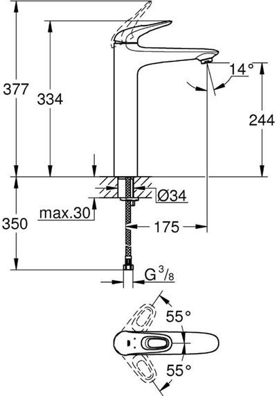 Grohe 23570LS3 Eurostyle  Tek kumandalı lavabo bataryası  XL Boyut Beyaz