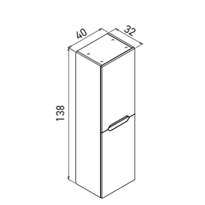 Orka Lena 40 Cm Boy Dolabı Mat  Beyaz