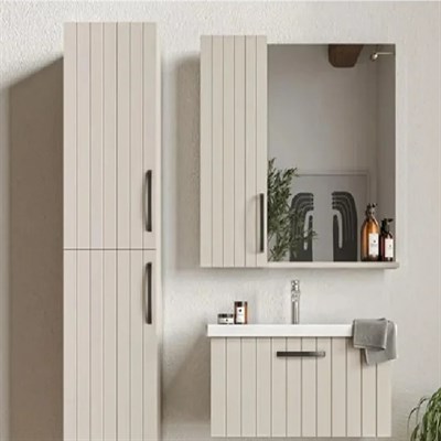 Creavit D10 80 cm Kapaklı Lake Eksen Lavabolu Ayna ve Boy Dolap Dahil Takım