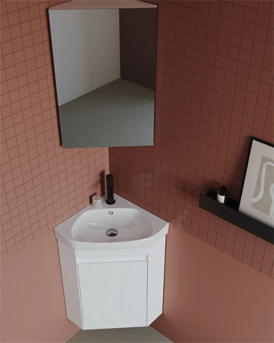 Orka Zag 45 CM Köşe Banyo Dolabı Takım Mat Beyaz 