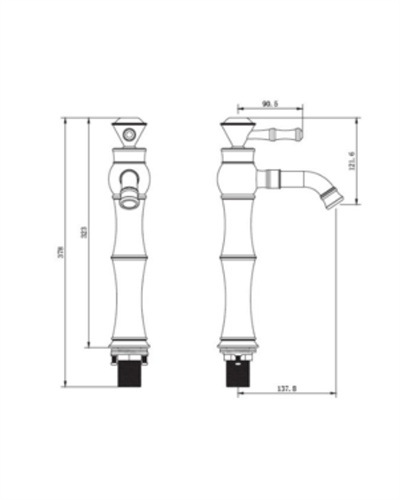 Orka Plus Topkapı Serisi Yüksek Lavabo Armatürü -Altın TP1453 G