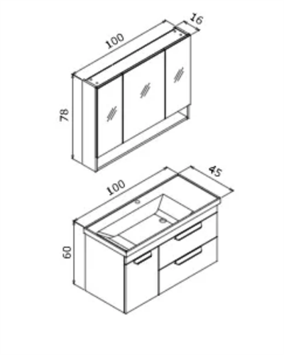 Orka Nova 100 CM Banyo Dolabı Takım Morgana Kiraz