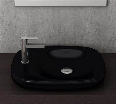 Bocchi Fenice Tezgah Üstü Lavabo P. Siyah 54 cm 1489-005-0126