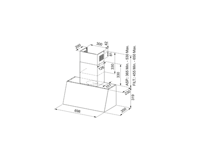 FRANKE Trendline Plus BK 70 Mat Black Davlumbaz 321.0536.200
