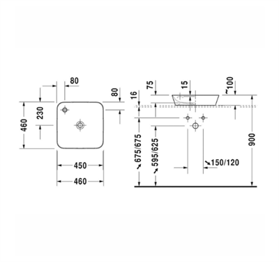 Duravit 2340460000 Cape Cod DuraCeram® Çanak Lavabo 46 cm