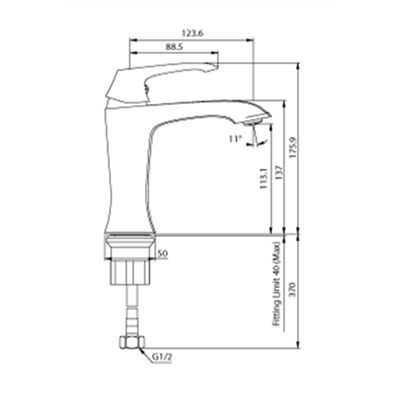 Creavit AG1500G Avangart Lavabo Bataryası-Altın