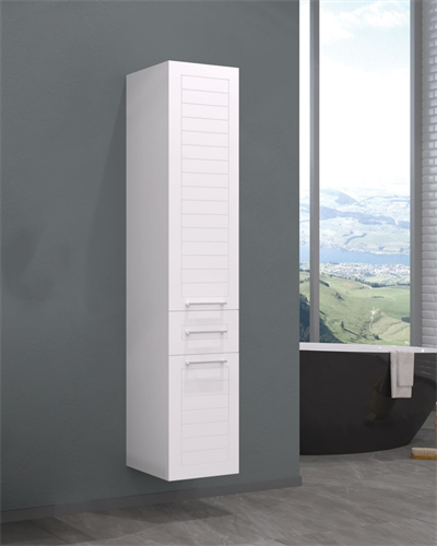 Orka Perge Raflı Boy Dolabı Parlak Beyaz