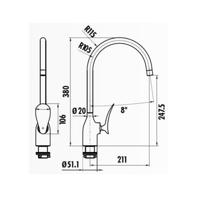 Creavit FG8501 Foglia Mutfak Armatürü