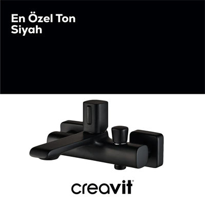 Creavit AL2500S Alfa Banyo Bataryası Armatürü Mat Siyah