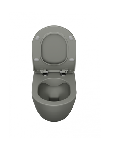 Creavit Free Rim-Off Duroplast Yavaş Kapanan Klozet Kapaklı Cool Grey Set FE322-00CG
