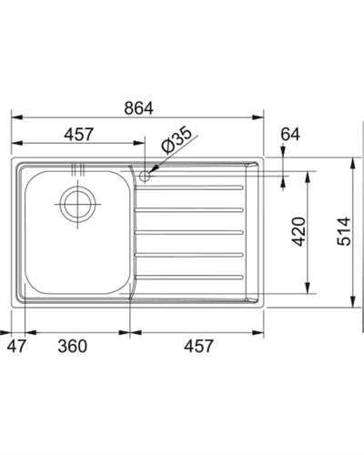 Franke Neptun Slımtop - Nex 211 Sağ Inox Çelik Evye 