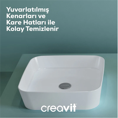 CREAVİT Loop 40x40 cm Tezgah Üstü Çanak Lavabo LP040