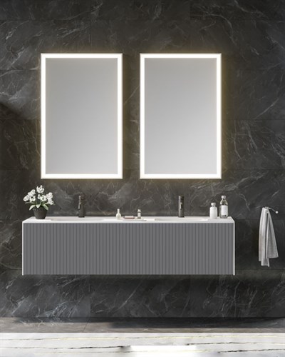 Orka Cube 160 CM Banyo Dolabı Takımı Mat Gri