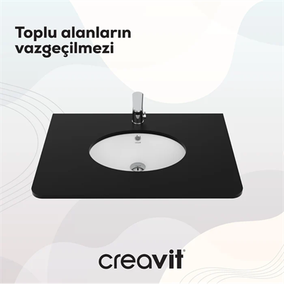 Creavit Tp211 Tezgah Altı Oval Lavabo 33X43 Cm Beyaz