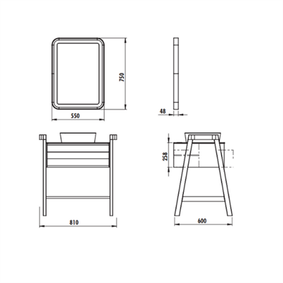 Creavit Truva  Banyo Dolabı Takımı 80 cm 