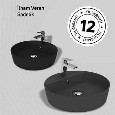 Creavit LP146 Loop Yuvarlak Çanak Lavabo Ø45 cm Mat Siyah
