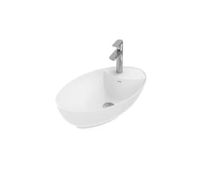 Creavit PR065 -00CB00E-0000 Petra Oval Asimetrik Tezgah Üzeri Lavabo 40x65cm