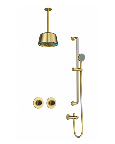 Creavit Retro Ankastre Duş Sistemi Brush Gold (Sarkıt) RCL2000