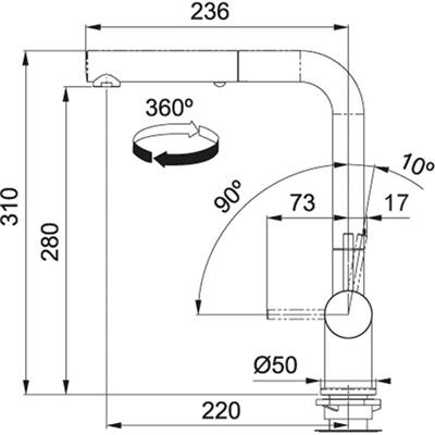 FRANKE Active Plus Metalic Doccia Matt Black Mutfak Armatürü