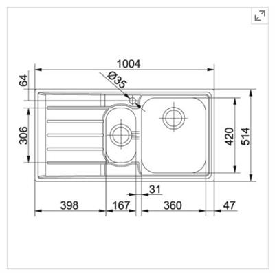 Franke Neptun Slimtop - NEX 251 Paslanmaz Çelik Evyeler