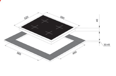 FRANKE NEW GLASS LINEAR BLACK GLASS OCAK FHNG 604 4G TC BK C