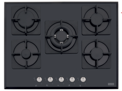 FRANKE NEW SQUARE BLACK GLASS OCAK FHNS 705 4G TC BK C