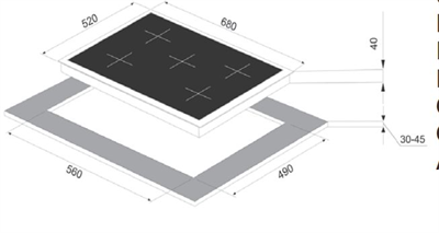 FRANKE NEW SQUARE BLACK GLASS OCAK FHNS 705 4G TC BK C
