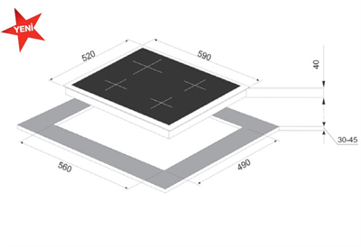 FRANKE NEW SQUARE WHITE GLASS OCAK FHNS 604 4G WH C