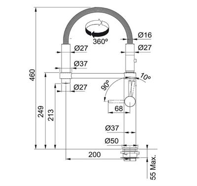 FRANKE Pescera  Matt Black Eviye Bataryası