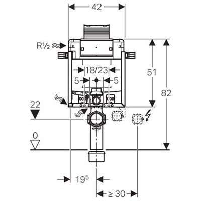 GEBERİT Gömme Rezervuar Omega - 12 cm - Kombifix,82 cm