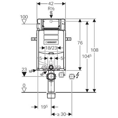 GEBERİT Gömme Rezervuar Sigma - 12 cm - Kombifix - Ayaklı
