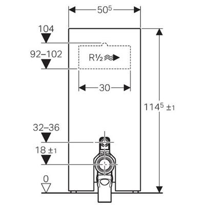 GEBERİT Monolith Rezervuar - Yere Oturan Klozet İçin 114 cm (Siyah)